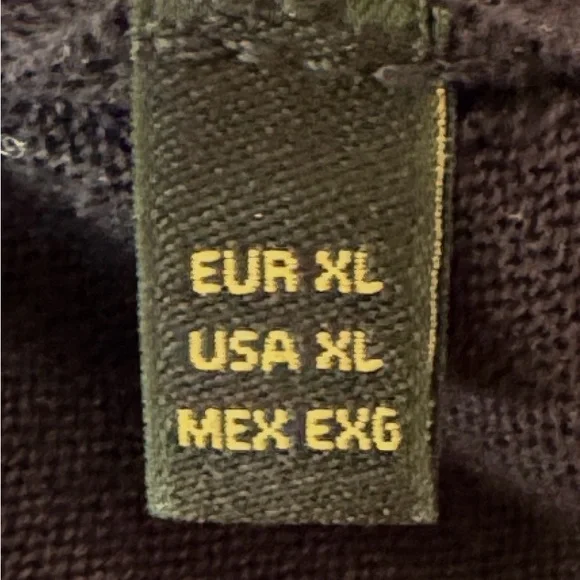 Men’s Massimo Dutti Dark Blue Sweater Tee with Yellow Accents and Gray Trim - Picture 6 of 6